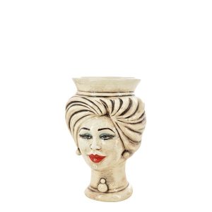 Testa h 16 corona liscia tuareg madreperla antichizzato c/espressione femmina - Bomboniera