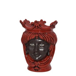 Testa h 25 liscia rosso fuoco c/espressione viso opaco s/bocca femmina (bord. new)
