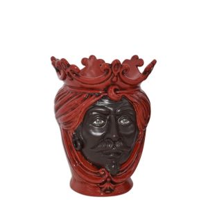 Testa h 25 liscia rosso fuoco c/espressione viso opaco s/bocca maschio (bord. new)
