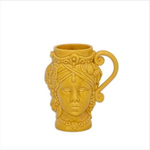 Tazza a testa h 15 senape femmina - Bomboniera