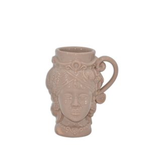Tazza a testa h 15 tortora lucido femmina - Bomboniera