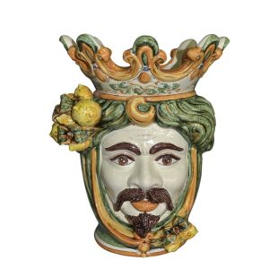 Testa h 40 limoni verde/arancio maschio bianco