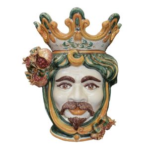 Testa h 40 melograni verde/arancio maschio bianco