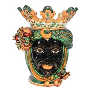 Testa h 40 melograni verde/arancio maschio moro