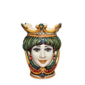 Testa h 25 c/perline verde/arancio femmina