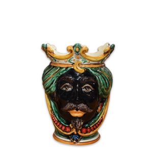 Testa h 25 c/perline verde/arancio maschio moro