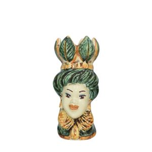 Testa h 10 c/piume verde/arancio femmina