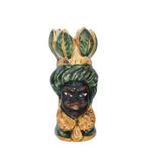 Testa h 10 c/piume verde/arancio maschio moro