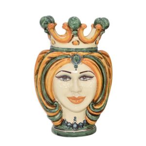 Testa h 25 turbante verde/arancio femmina