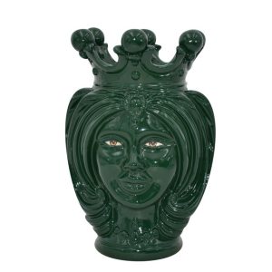 Testa h 25 turbante verde antico c/espressione femmina no bocca