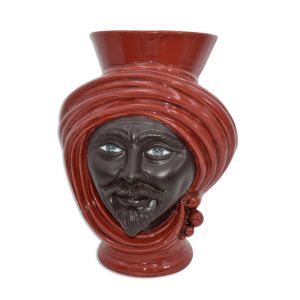 Testa h 30 corona liscia rosso fuoco c/espressione s/bocca viso opaco maschio (bord. new)