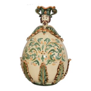 Uovo a personaggio maschio h 25 plastico sofia verde/arancio