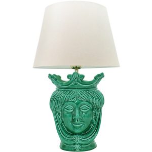 Lume a testa h 25 liscia verde smeraldo femmina (h55 c/paralume Ø35)