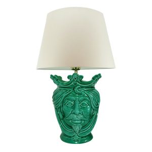 Lume a testa h 25 liscia verde smeraldo maschio (h55 c/paralume Ø35)