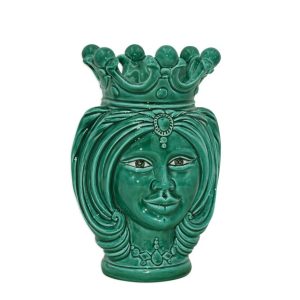 Testa h 25 turbante verde smeraldo c/espressione femmina no labbra