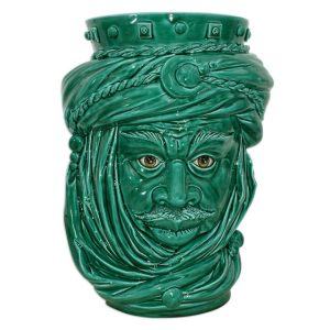 Testa h 40 tuareg corona liscia verde smeraldo c/espressione maschio no labbra