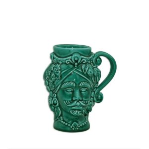 Tazza a testa h 15 verde smeraldo maschio - Bomboniera