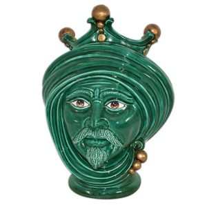 Testa h 30 verde rame c/espressione s/bocca maschio