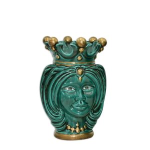 Testa h 25 turbante verde rame c/espressione femmina no labbra