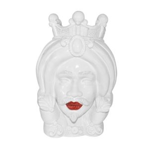 Testa h 40 c/turbante white line s/espressione maschio labbra rosse