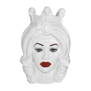 Testa h 40 c/turbante white line c/espressione femmina labbra rosse