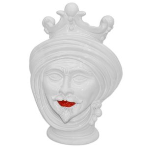 Testa h 30 white line s/espressione labbra rosse maschio