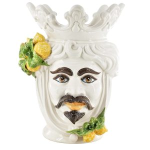 Testa h 40 c/espressione c/baffo white & lemon maschio