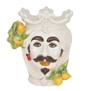 Testa h 25 limoni white & lemon c/espressione labbra arancio maschio bianco (CLP500)