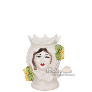 Testa h 15 limoni white & lemon c/espressione labbra rosse femmina  (CLP500) - Bomboniera