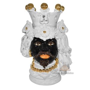 Testa h 50 c/turbante white/gold maschio c/espressione