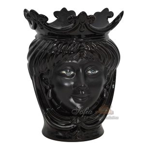 Testa h 25 liscia black opaco c/espressione s/labbra femmina