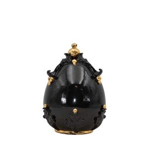 Uovo h 22 plastico sofia black and gold