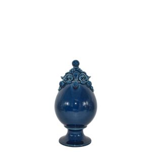 Uovo c/piede h 18 plastico sofia blu intenso