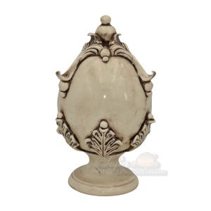 Uovo c/piede h 35 plastico sofia madreperla antichizzato
