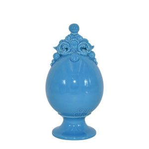 Uovo c/piede h 18 plastico sofia turchese