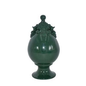 Uovo c/piede h 18 plastico sofia verde antico