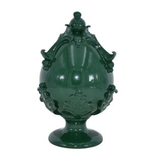 Uovo c/piede h 25 plastico sofia verde antico