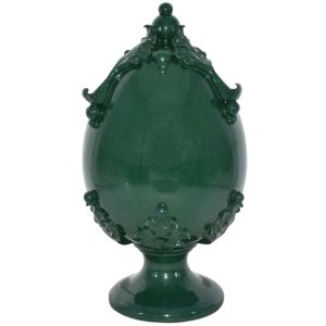 Uovo c/piede h 35 plastico sofia verde antico