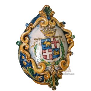 Uovo h 25 c/greca rilievo stem. malta ornato calatino