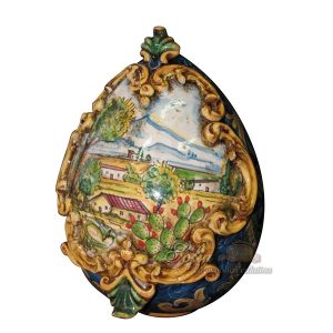 Uovo h 22 c/greca rilievo ornato calatino paesaggio etna