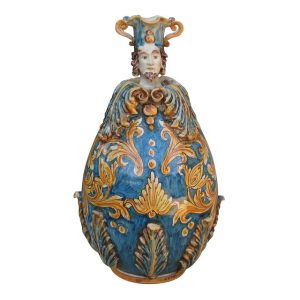 Uovo a personaggio maschio h 25 ornato fondo blu