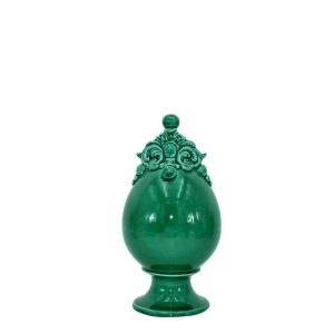 Uovo c/piede h 18 plastico sofia verde smeraldo