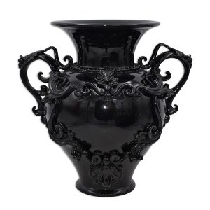 Vaso anfora h 40 c/greca rilievo black line