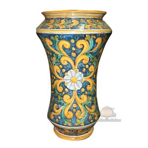 Vaso albarello h 35 decoro riccioli