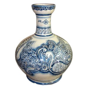 Vaso portafiori a imbuto h 27 masha mono blu