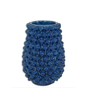 Vaso pigna panciuto h 25 blu intenso