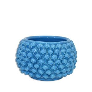 Vaso mezza pigna s/piede Ø 20 turchese