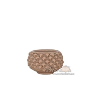 Vaso mezza pigna s/piede Ø 10 tortora lucido - Bomboniera