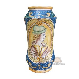 Vaso albarello h 30 ornato calatino c/figurato