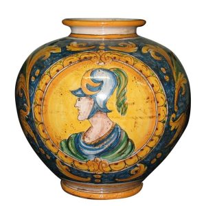 Vaso palla h 35 ornato calatino c/figurato